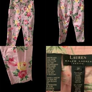 LAUREN RALPH LAUREN FLORAL PINK ROSES, HIGH WAISTED‎ COTTAGECORE VINTAGE